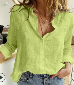 Blouse Woman Bianna Oversize – Loose Casual Fit with V-Neck for Work or Daily Use