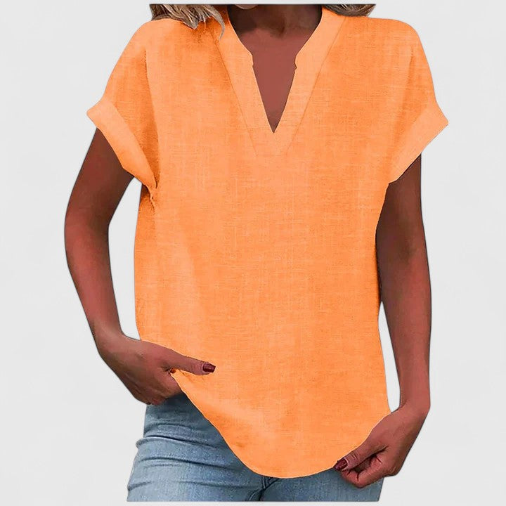 V-Neck Short Sleeve Dress – Flattering Silhouette & All-Day Comfort