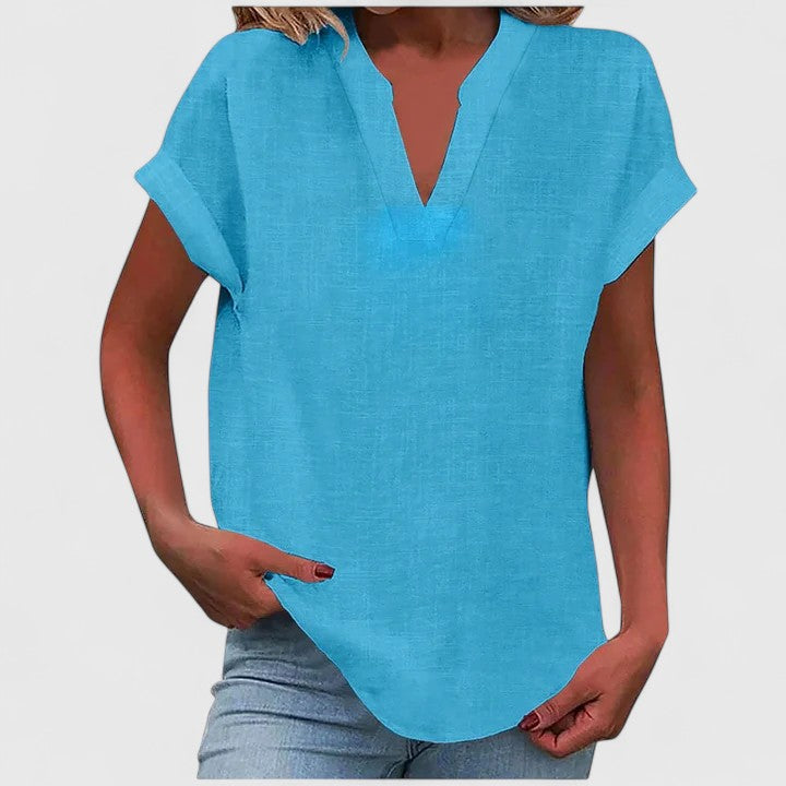 V-Neck Short Sleeve Dress – Flattering Silhouette & All-Day Comfort