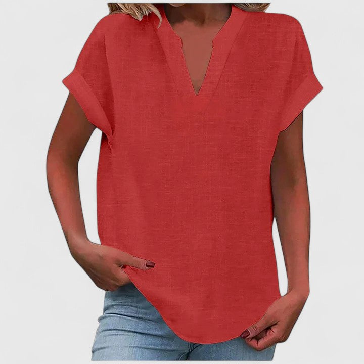 V-Neck Short Sleeve Dress – Flattering Silhouette & All-Day Comfort
