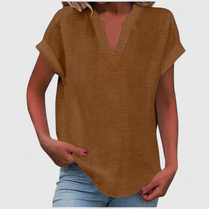 V-Neck Short Sleeve Dress – Flattering Silhouette & All-Day Comfort