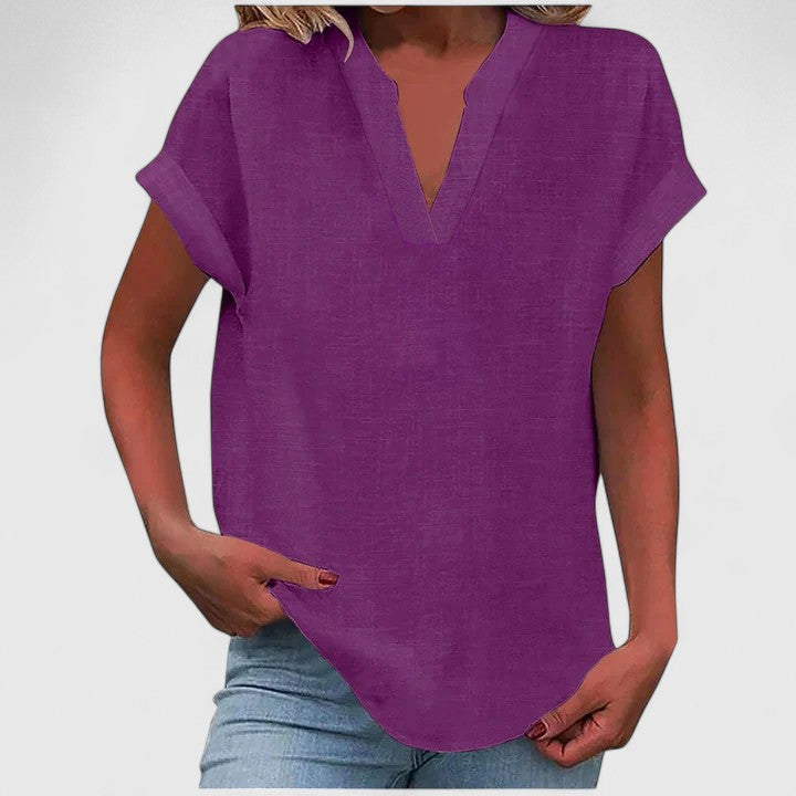 V-Neck Short Sleeve Dress – Flattering Silhouette & All-Day Comfort