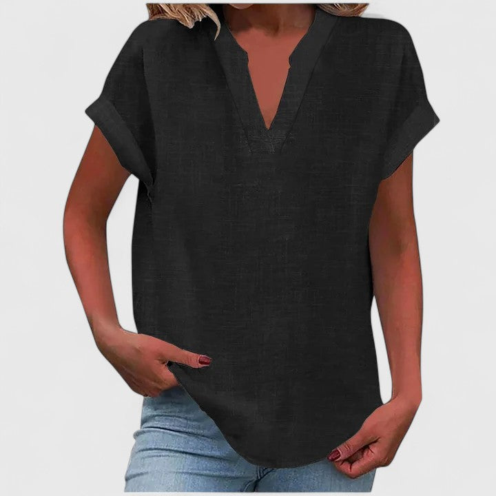 V-Neck Short Sleeve Dress – Flattering Silhouette & All-Day Comfort
