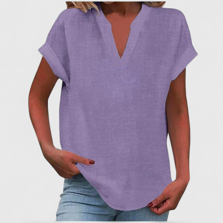 V-Neck Short Sleeve Dress – Flattering Silhouette & All-Day Comfort