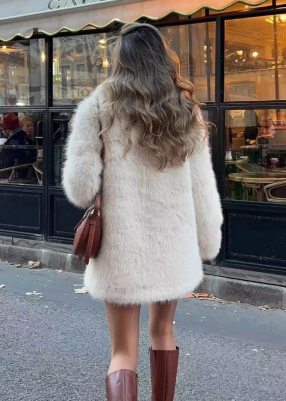 Monroe Winter Coat Synthetic Fur Woman – Casual Soft Fit with Wide Collar