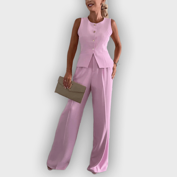 Button Front Elegant Ensemble – Timeless Flattering Fit