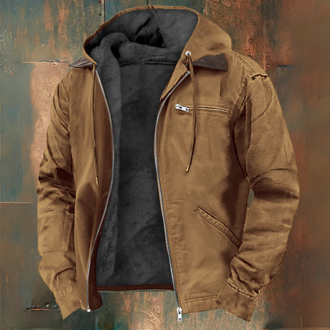 Caleb Veste Western Homme – Lightweight Autumn-Winter Overshirt with Hood Authentic Style