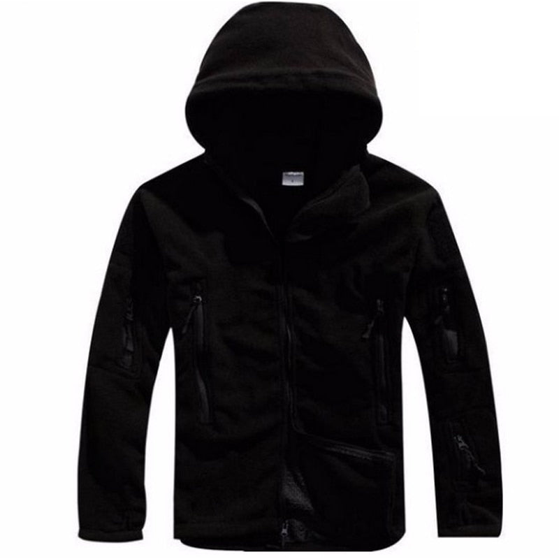 Hunter Men's Thermal Fleece Jacket – Military Cut Outdoor Jacket with Hood & Pockets