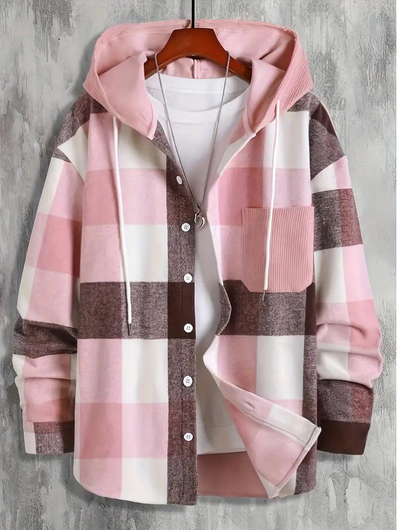 Mason Men's Hoodie – Trendy Checkered Pattern & Comfortable Relaxed Fit