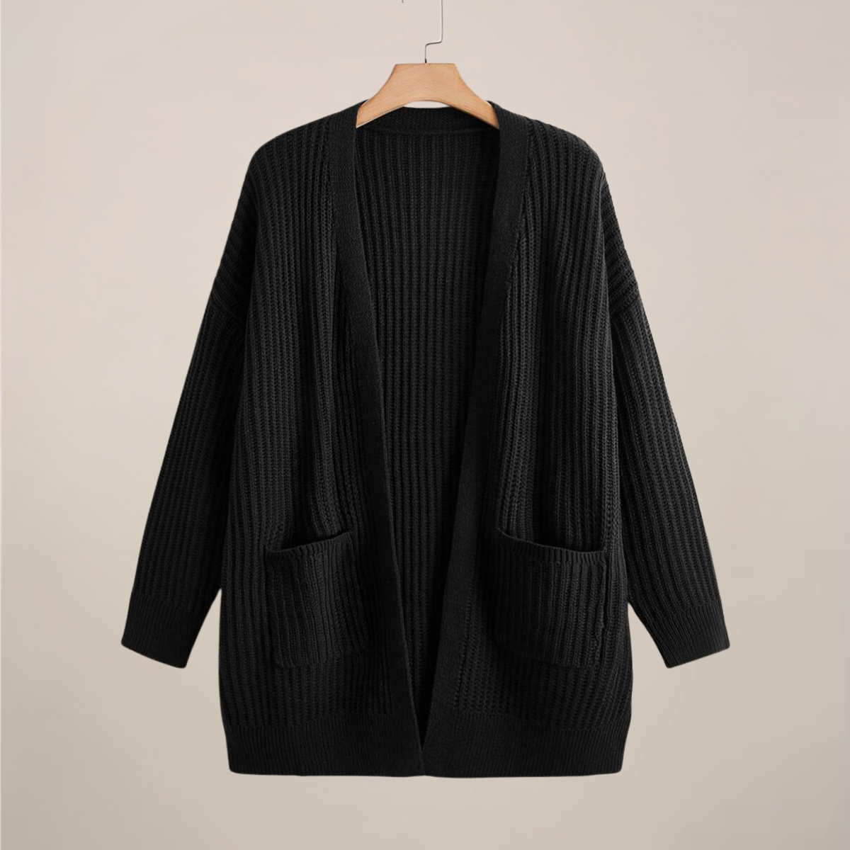 Plus Size Long Sleeve Oversized Open Cardigan – Casual Layering Essential