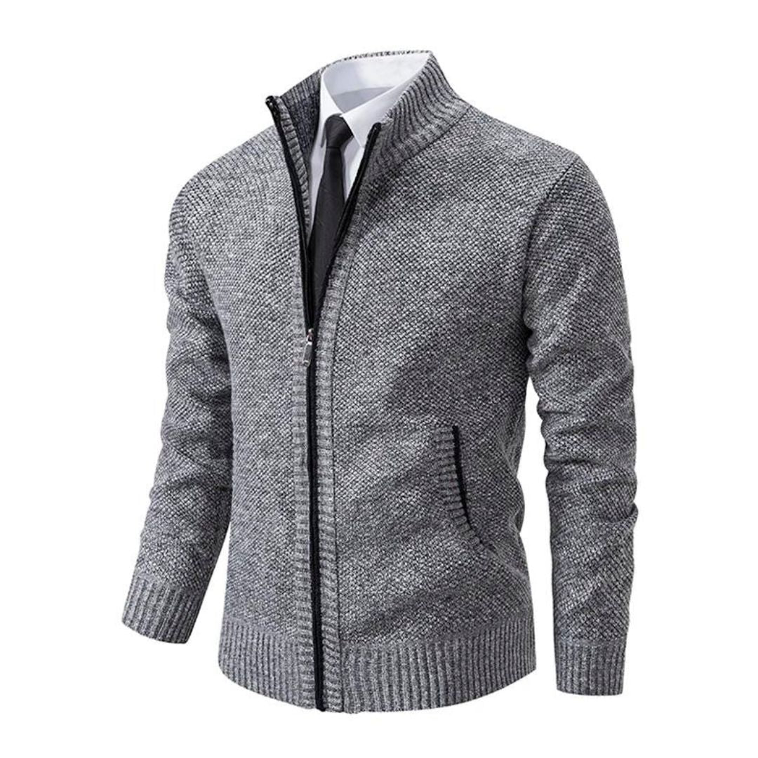 Adrian Pull Homme – Black Knit with Zip Closure, Elegant & Comfortable for All Occasions
