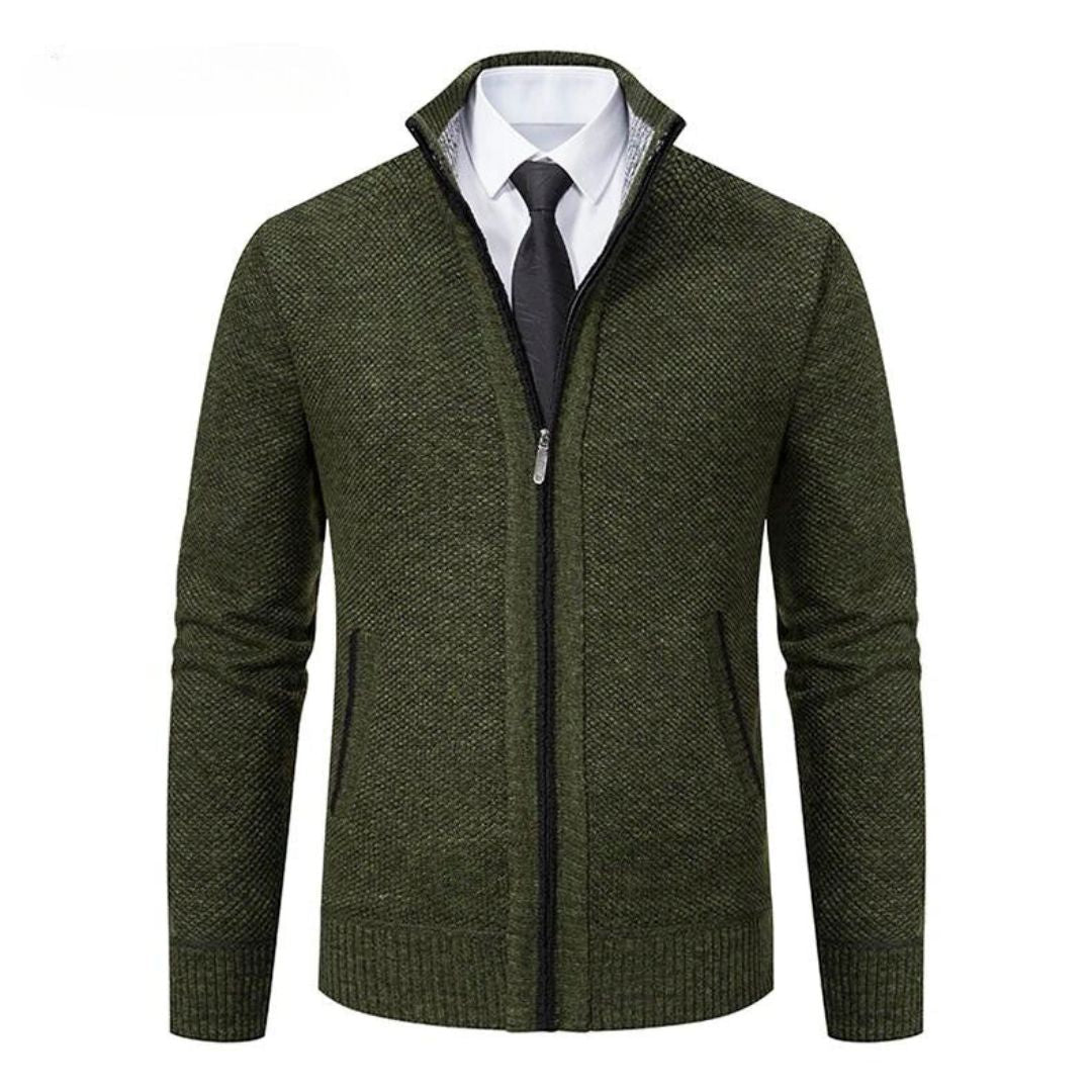 Adrian Pull Homme – Black Knit with Zip Closure, Elegant & Comfortable for All Occasions