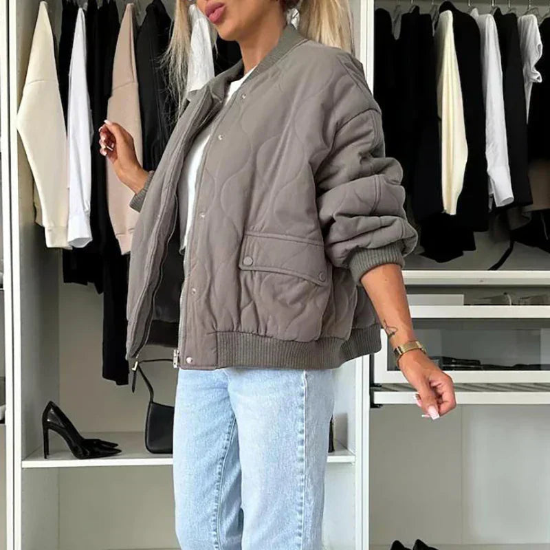 Elin Bomber Jacket Women – Modern & Comfortable Oversized Lined Jacket for Winter
