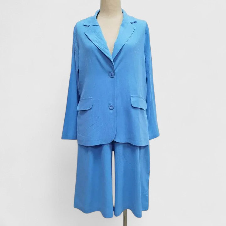 Summer Elegant Suit 2-Piece Set – Waist-Defining Fit & All-Day Comfort