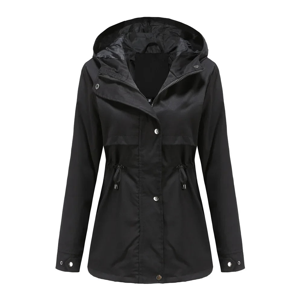 Madeline Manteau Waterproof Women – Adjustable Hood, Lightweight & Durable for Rain