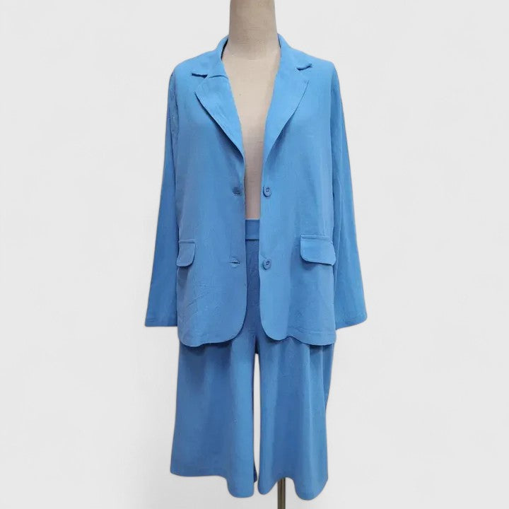 Summer Elegant Suit 2-Piece Set – Waist-Defining Fit & All-Day Comfort