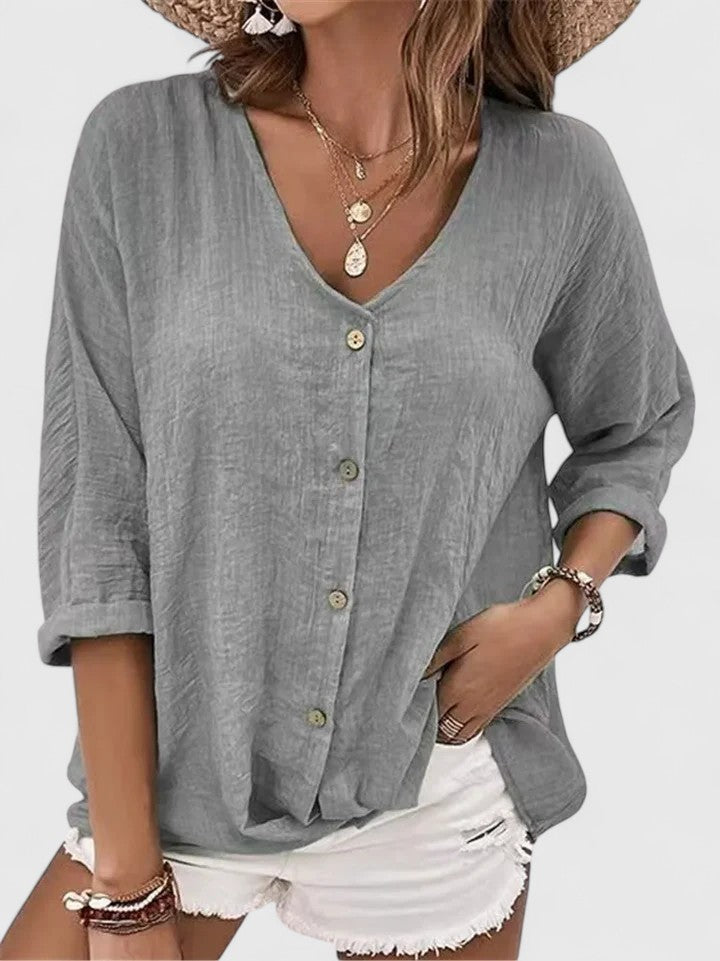 V-Neck Summer Women's Top – Timeless Flattering Fit