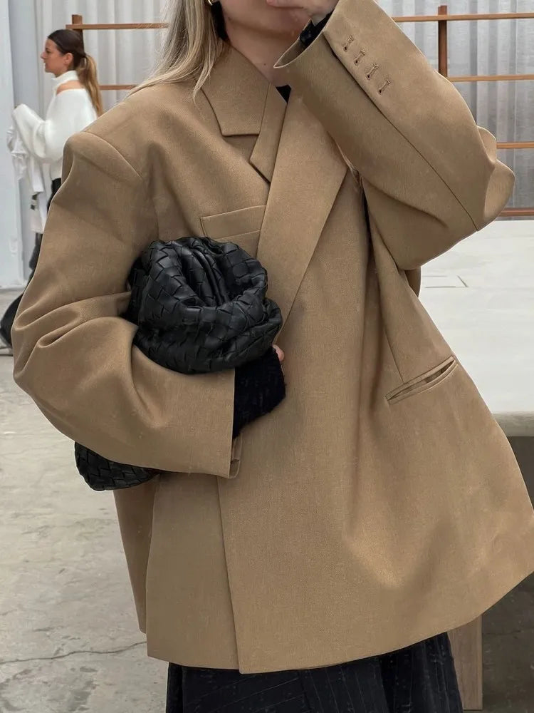 Morgan Blazer Oversize Woman – Chic Long Jacket with Structured Lapel & Relaxed Fit Cut