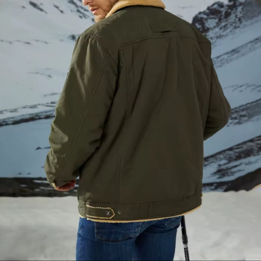 Henri Men's Winter Jacket – Warm Blouson with Sherpa Lining & Faux Fur Collar