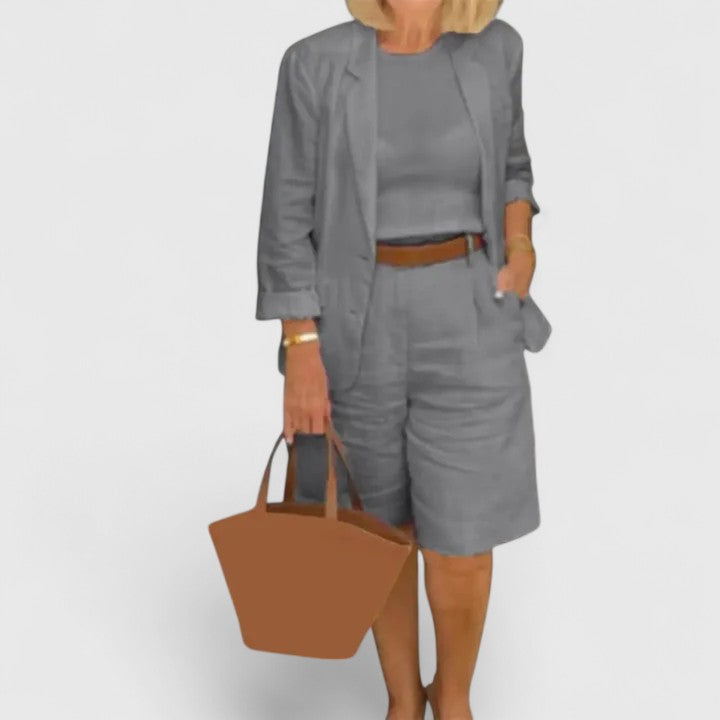 Summer Elegant Suit 2-Piece Set – Waist-Defining Fit & All-Day Comfort