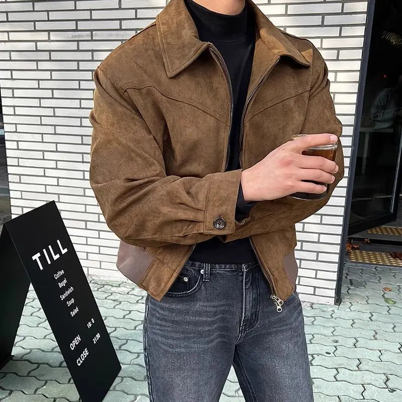 Eric Men's Coat – Elegant & Modern Leather Coat for a Timeless Style