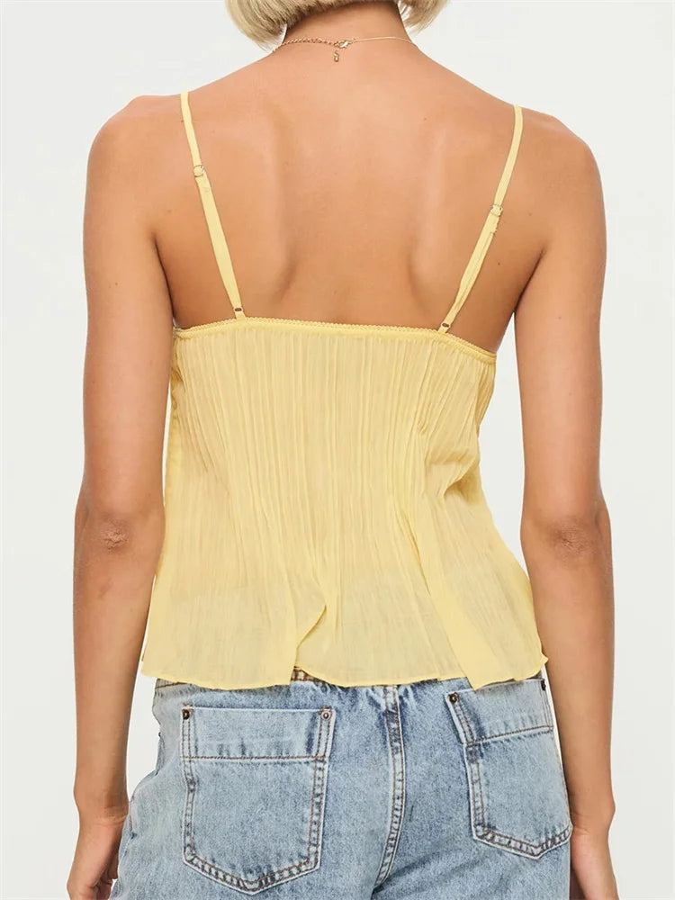 Hedwig Women's Top – Lightweight Lace Top with Adjustable Straps and Elegant Details