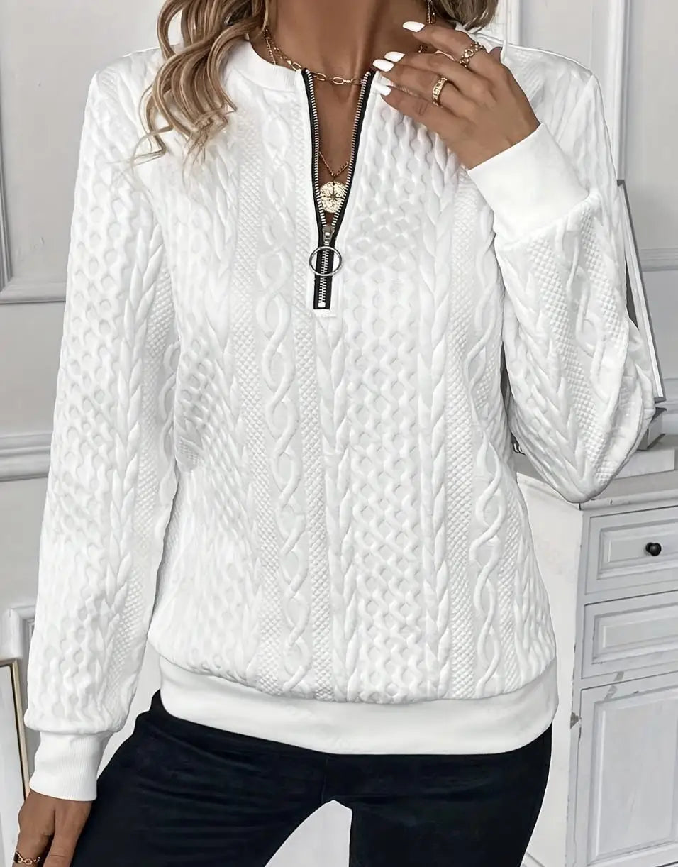 Margaux Sweat Woman Winter – Comfortable Knitted Zip-up Sweater with Elegant Design