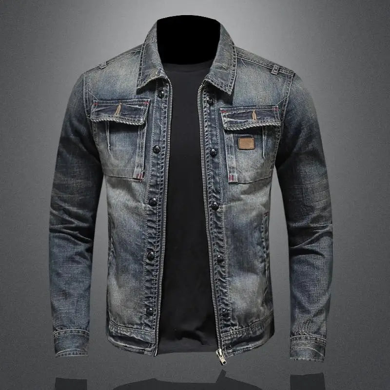 Men's Zayn Jacket in Retro Denim – Classic Cut with Long Sleeves in Vintage Style