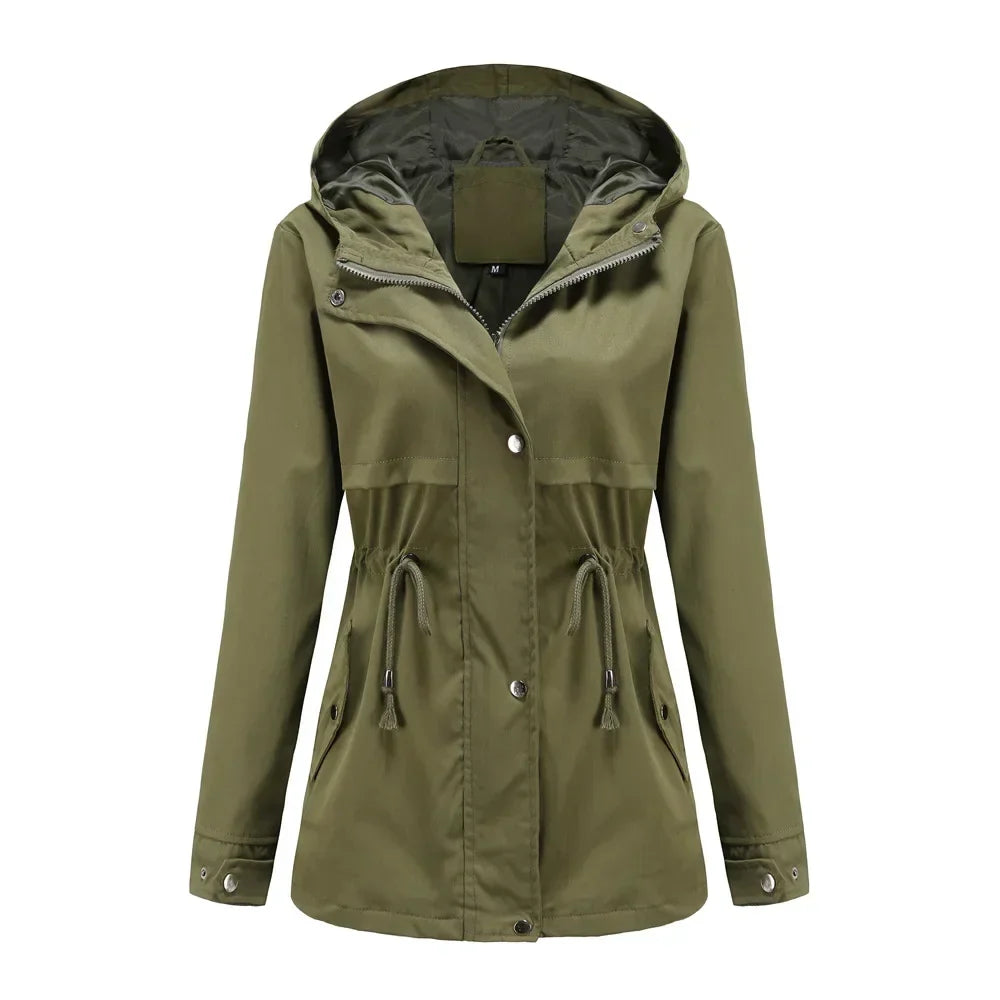 Madeline Manteau Waterproof Women – Adjustable Hood, Lightweight & Durable for Rain