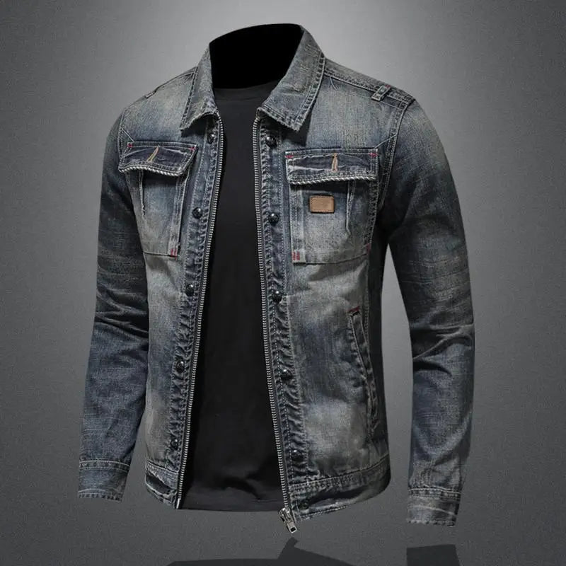 Men's Zayn Jacket in Retro Denim – Classic Cut with Long Sleeves in Vintage Style