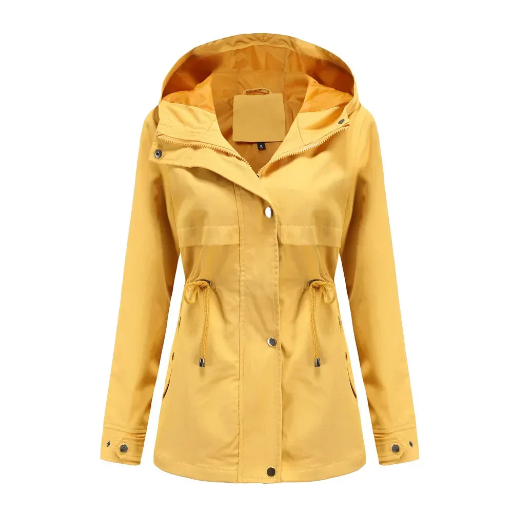 Madeline Manteau Waterproof Women – Adjustable Hood, Lightweight & Durable for Rain