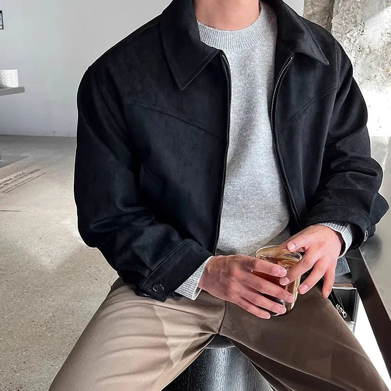 Eric Men's Coat – Elegant & Modern Leather Coat for a Timeless Style