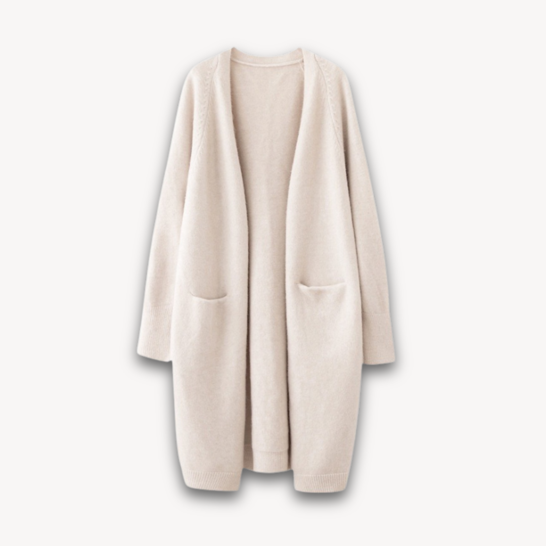 Lennon Women's Long Knit Vest – Open Model with Long Sleeves for Everyday Use