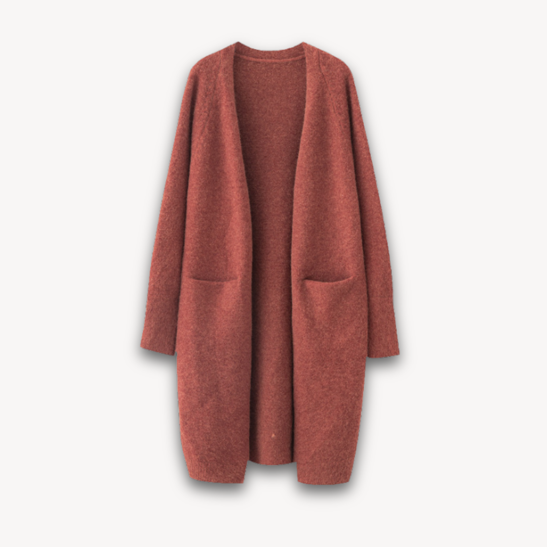 Lennon Women's Long Knit Vest – Open Model with Long Sleeves for Everyday Use