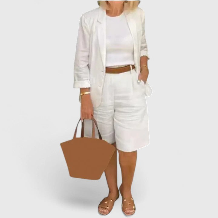 Summer Elegant Suit 2-Piece Set – Waist-Defining Fit & All-Day Comfort