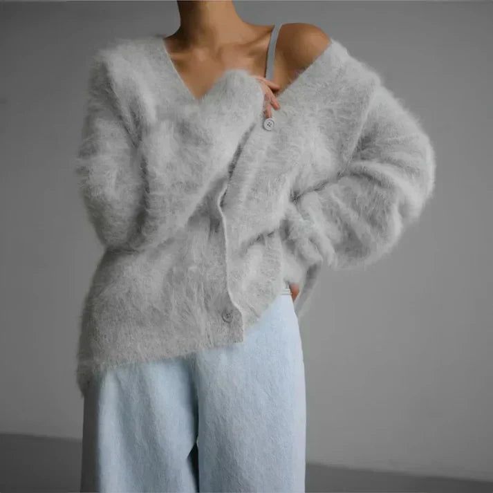 Ella Cashmere Sweater Woman – Loose Elegant & Soft Comfortable Timeless Cardigan
