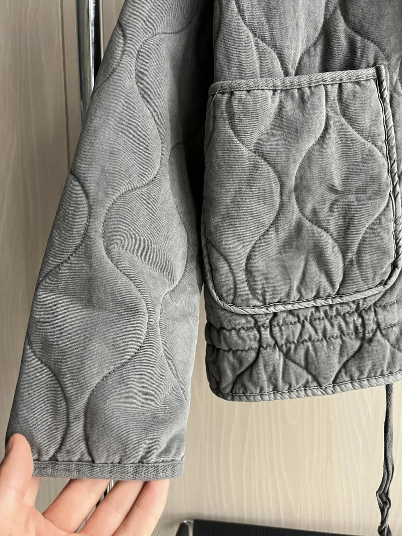Zinnia Women's Quilted Jacket – Warm Winter Zip-Up Jacket with Adjustable Waist & Pockets