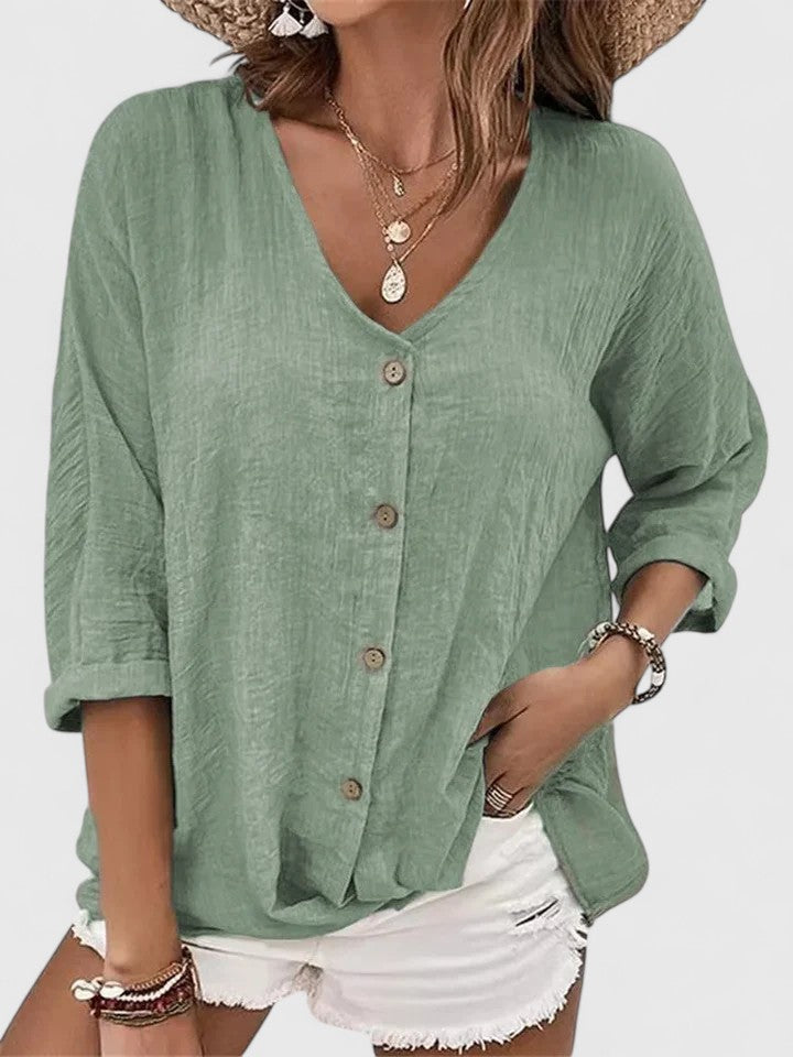 V-Neck Summer Women's Top – Timeless Flattering Fit