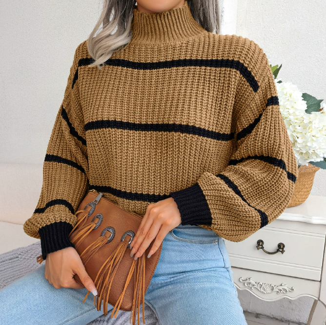 Ariyah Women's Sweater – Sweater with High Neck in Soft Knit Chic & Comfortable for Winter