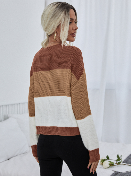 Rebecca Sweater Woman – Oversized Striped Sweater in Soft & Warm Knit for Autumn-Winter
