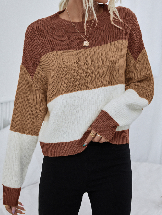 Rebecca Sweater Woman – Oversized Striped Sweater in Soft & Warm Knit for Autumn-Winter