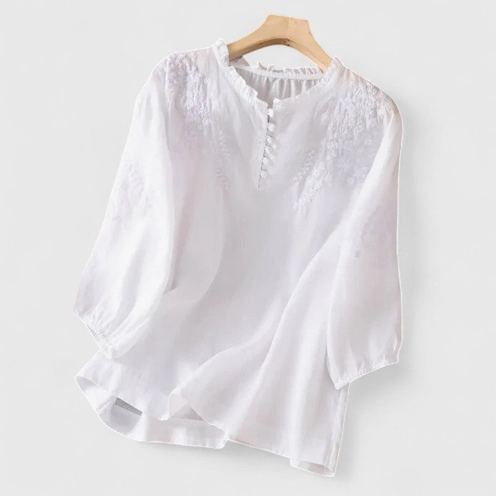 Button Front Women's Top – Breathable Fabric & Lightweight Feel