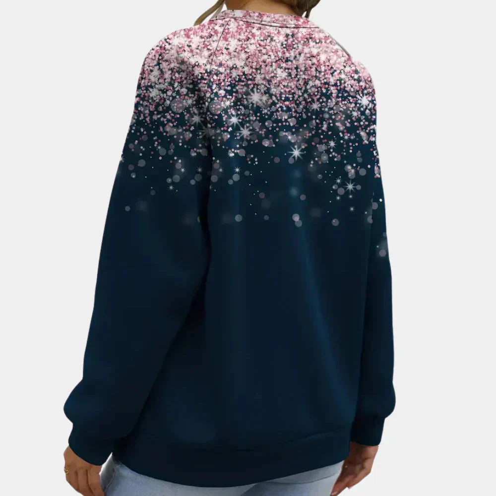 Desireey Women's Christmas Sweater with Shiny Stars – Casual Fit & Festive Style