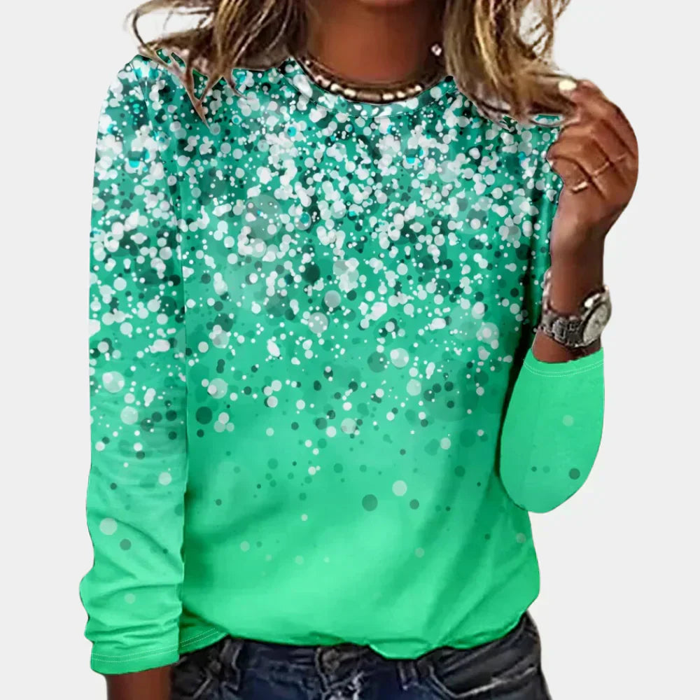 Desireey Women's Christmas Sweater with Shiny Stars – Casual Fit & Festive Style
