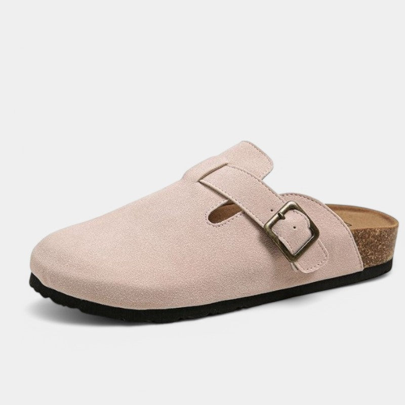 Unisex Suede Clogs – Adjustable Strap, Cushioned Footbed & Non-Slip Sole