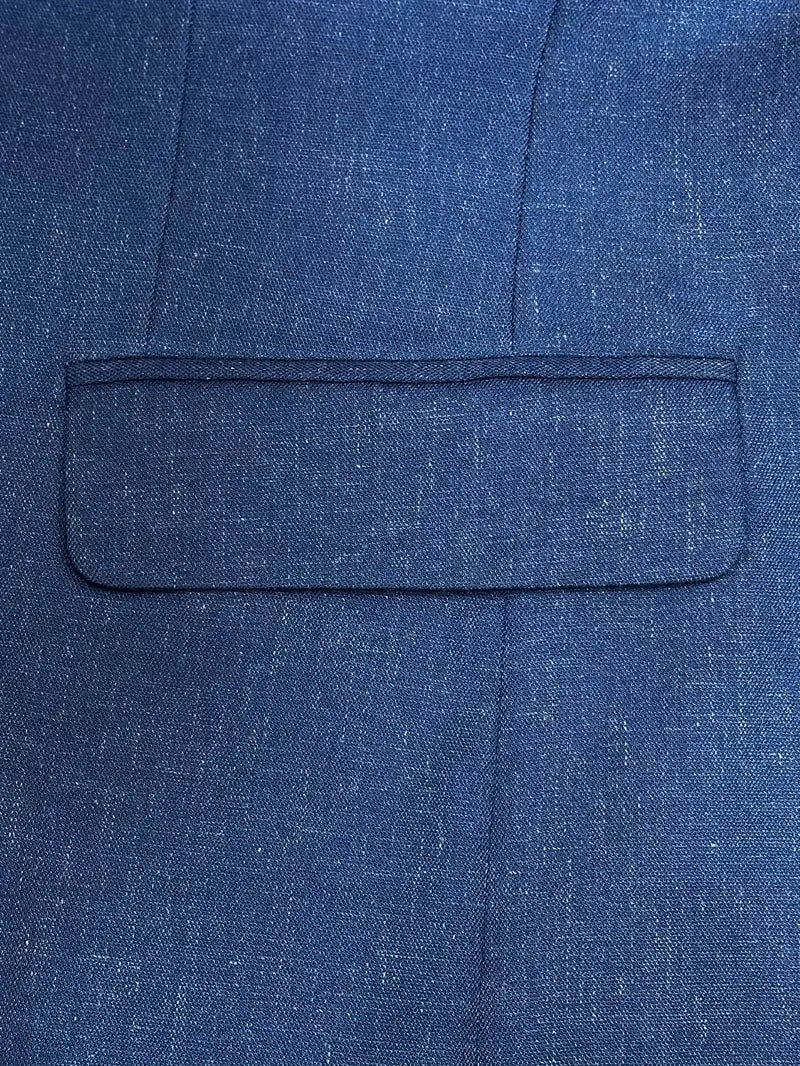 Two-Piece Linen Blend Men’s Suit – Slim Blazer & Trousers for Business & Weddings