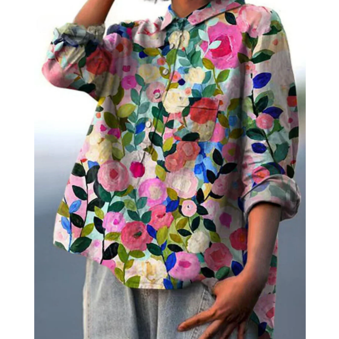 Mirella Blouse Femme – Floral Blouse with Breathable Fabric & Comfortable Fit for Summer