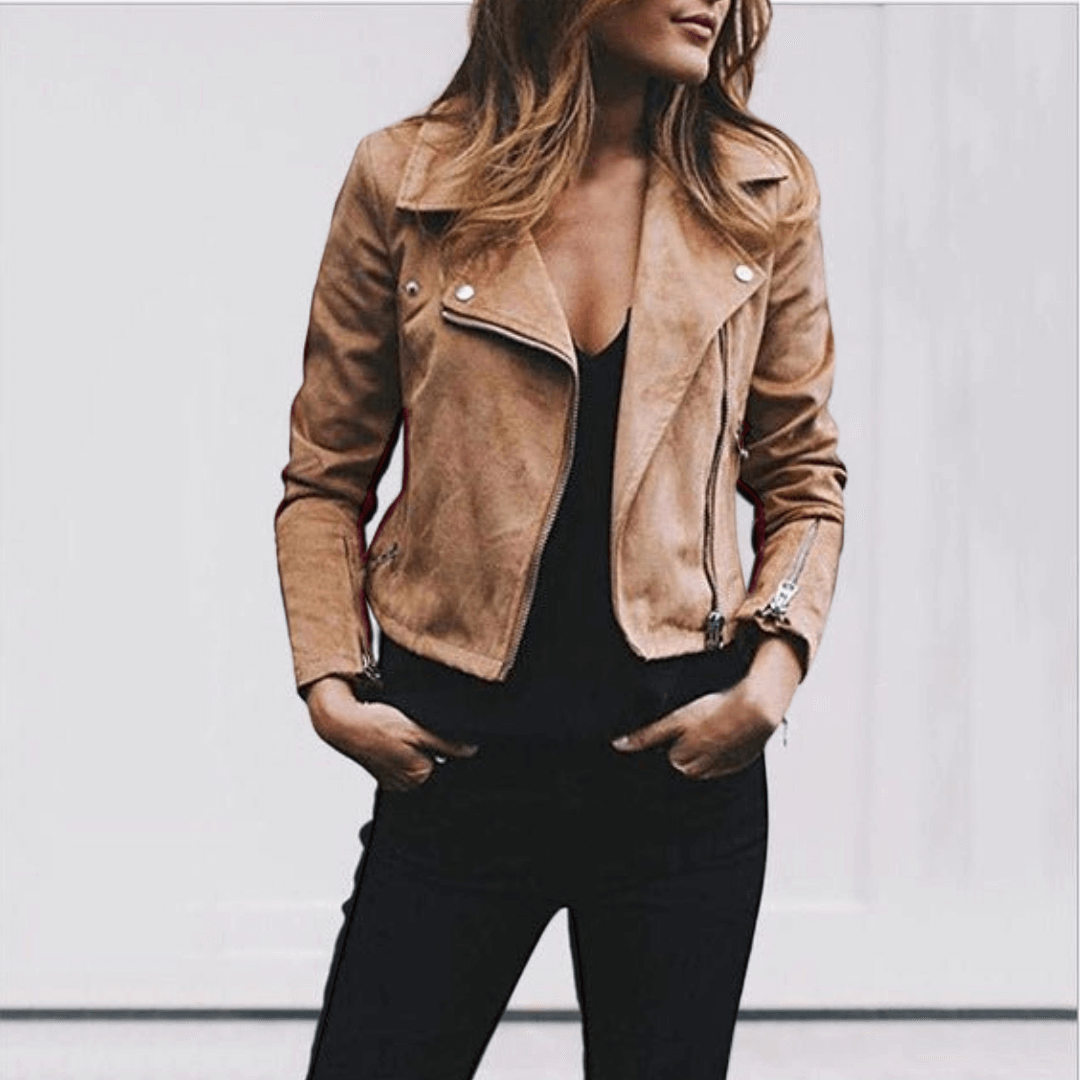 Leilany Suede Jacket Women – Biker Style, Elegance and Comfort for a Trendy Look
