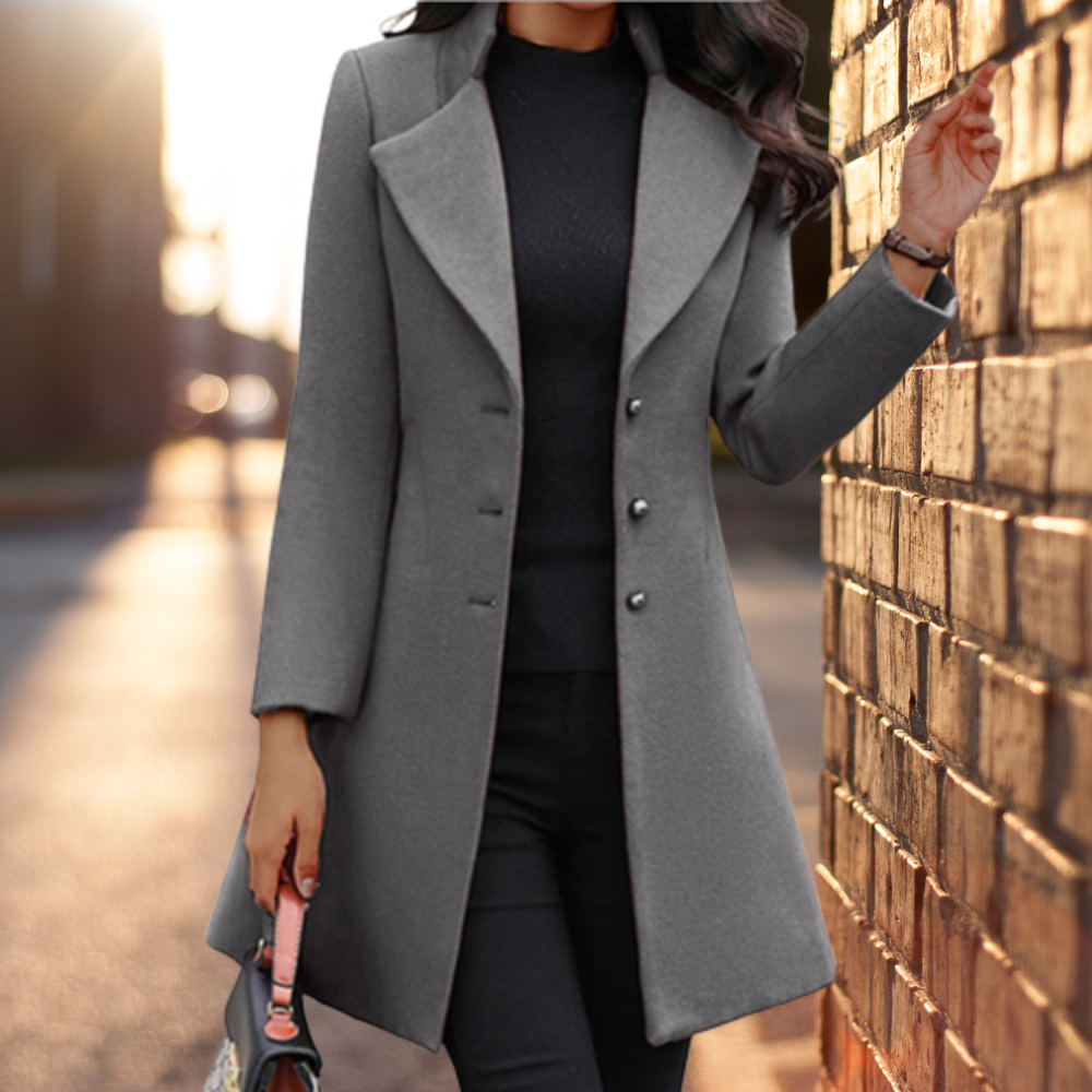 Juniper Wool Blend Coat for Women – Fitted Winter Jacket with Classic and Elegant Design