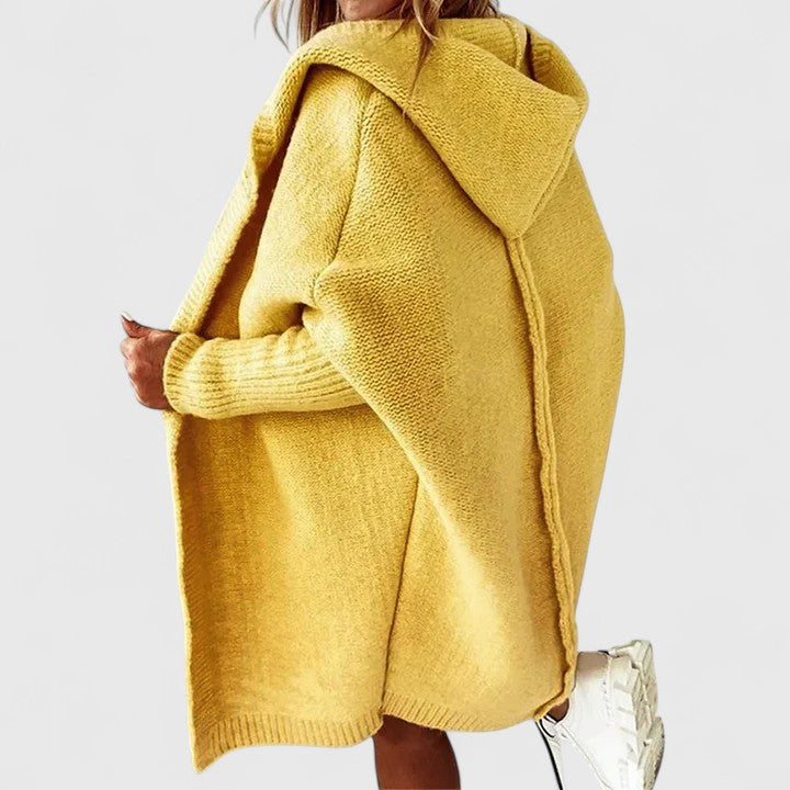 Cardigan Woman Adriana with Hood Oversize – Long Cozy Vest Ideal for Layering